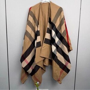 Burberry Tan and Black Checkered Cape